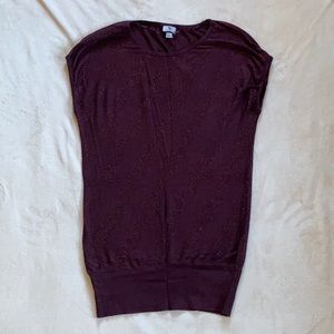 Worthington size L dark red sparkle top